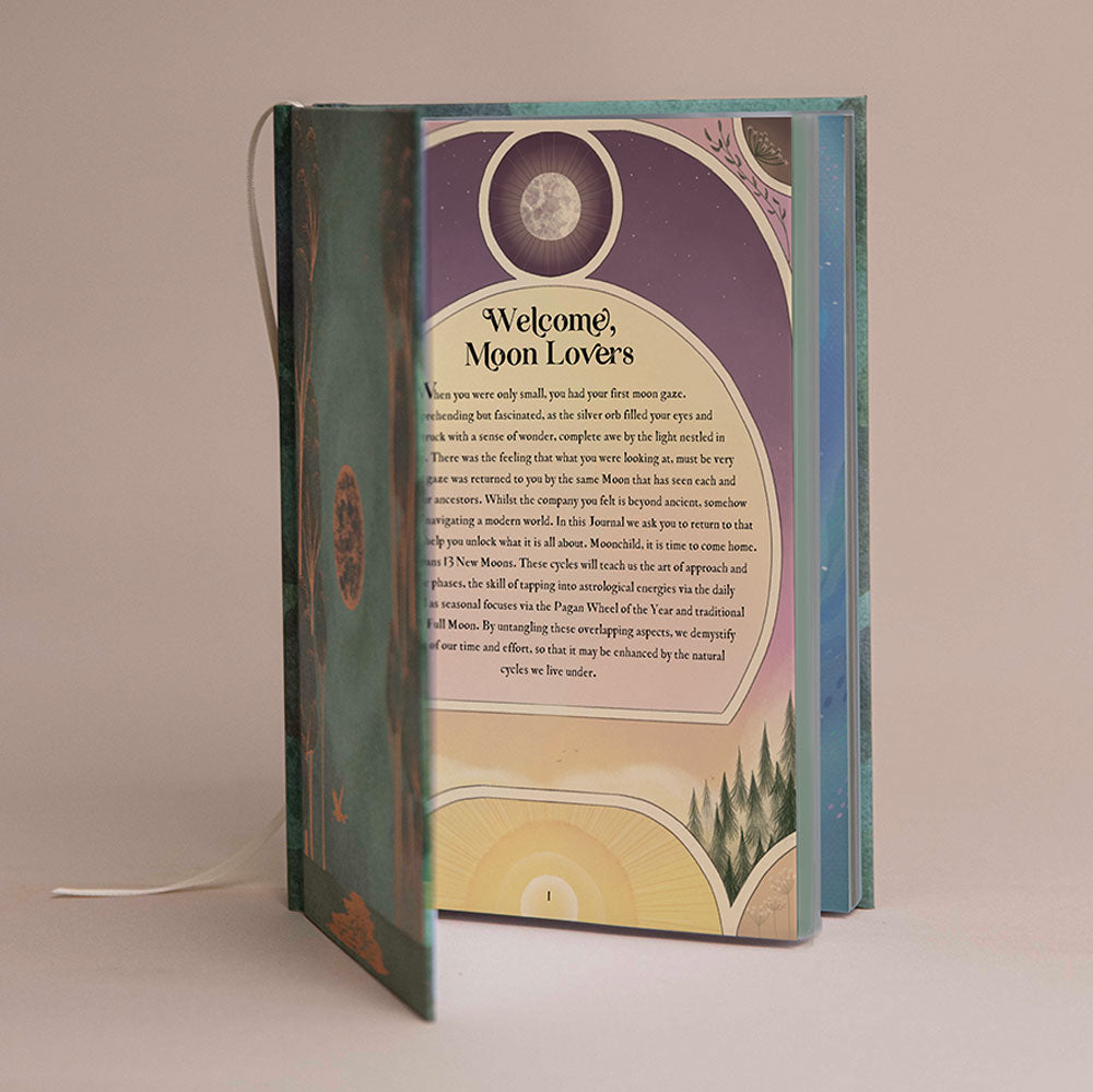 welcome moon lover page of the 13 moon journal diary 2025