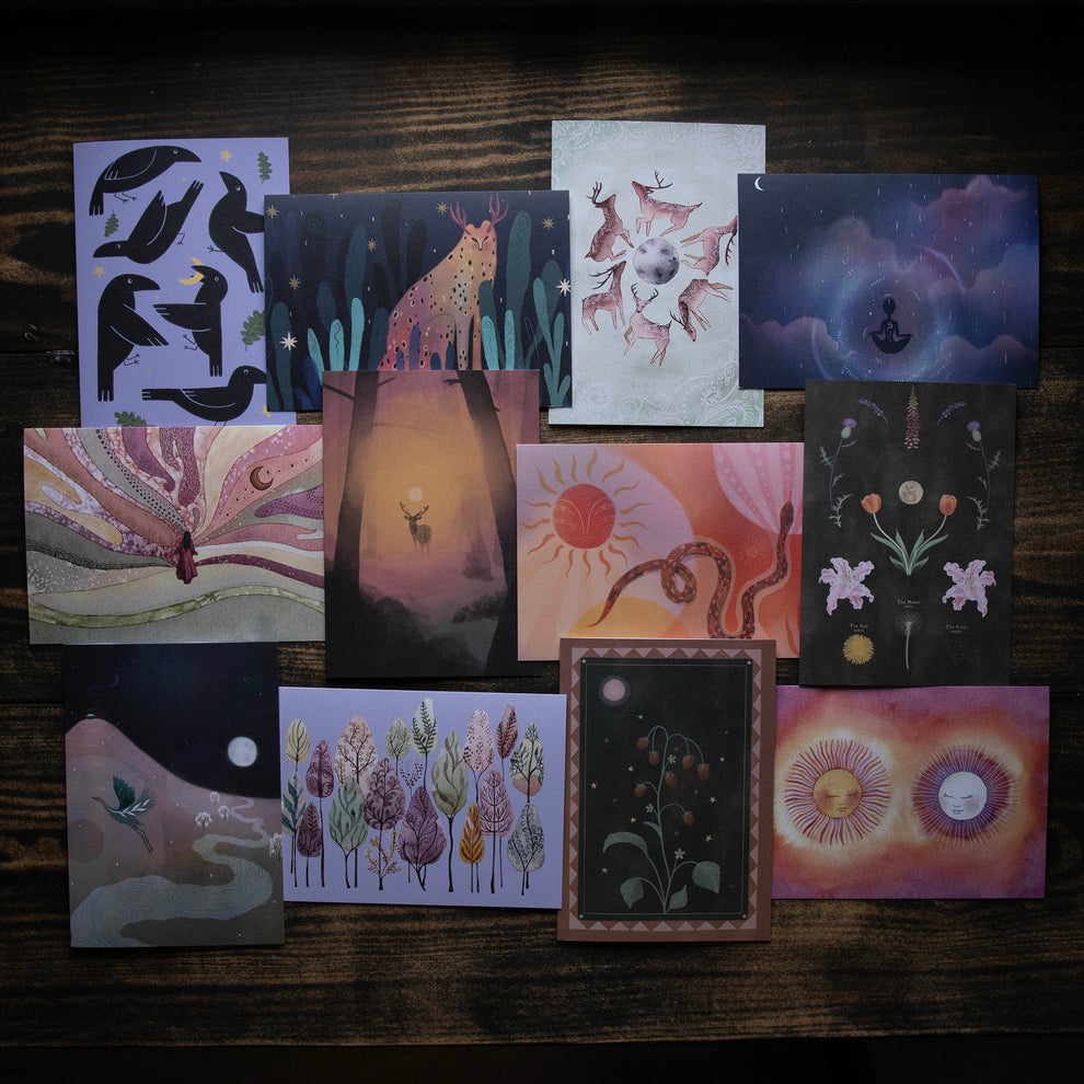 Greeting Cards x 12 | Lumos Collection – Moon Phase Studios