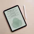 Load image into Gallery viewer, Digital tablet displaying a document on a beige background
